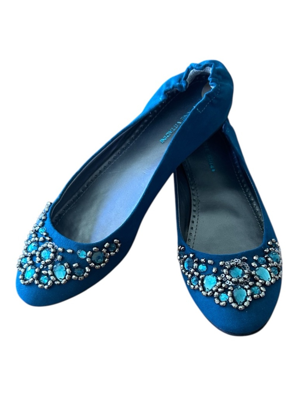 Adrienne Vittadini Blue/ Green Embellished Ballet
Flats Size 7 - Picture 3 of 7